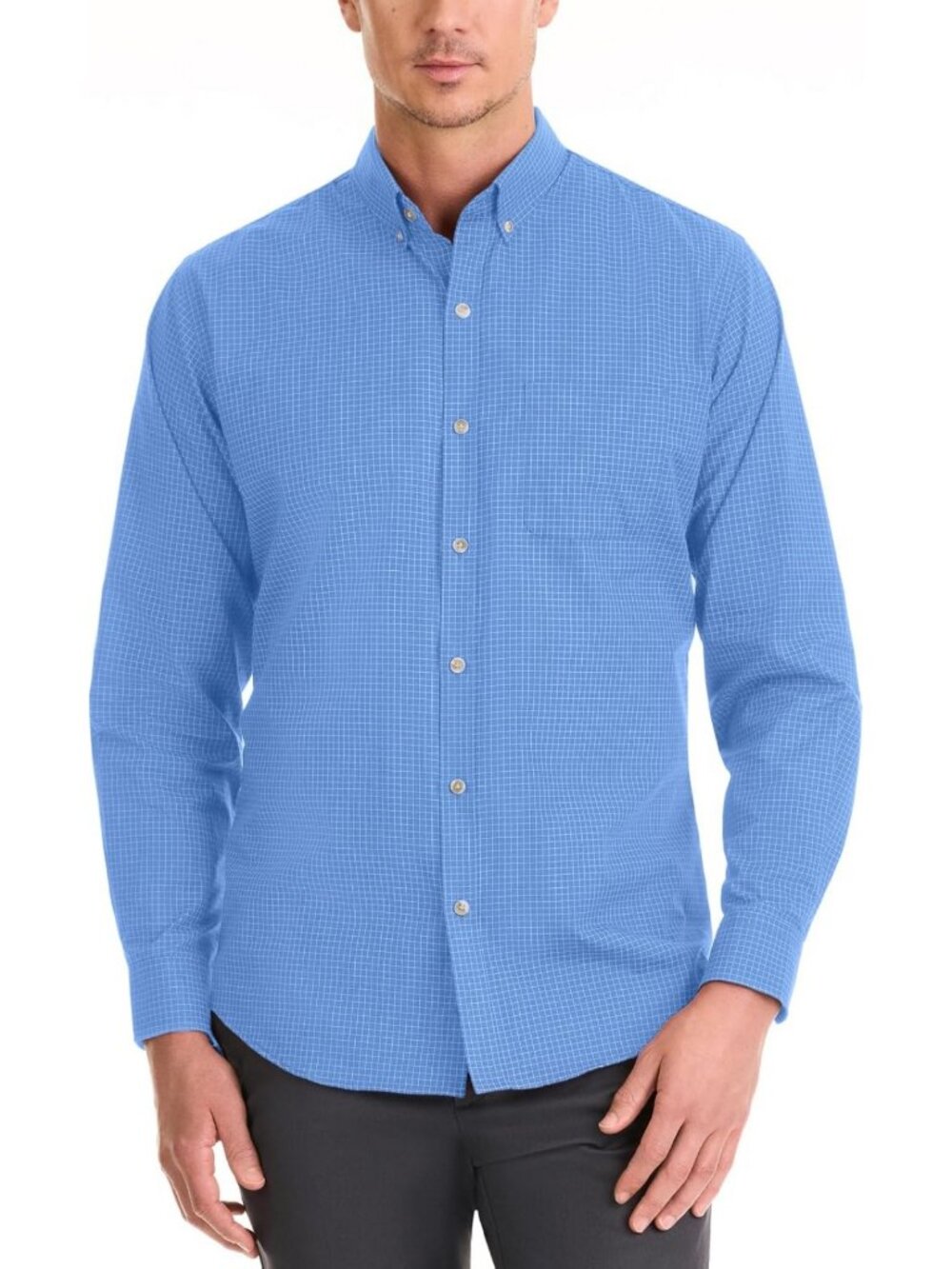 Men's No-Iron Long Sleeve Button Down Shirt | Comfortable Stretch Fabric, Casual